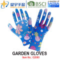 Garden Gloves, Printing Polyestershell Latex Coated Crinkle Finish Safety Work Gloves (G2000) with CE, En388, En420